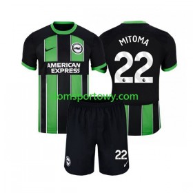Koszulka Brighton Hove Albion Mitoma 22 Dziecięcy Wyjazdowe Koszulki Piłkarskie 2023-2024 Krótki Rękaw